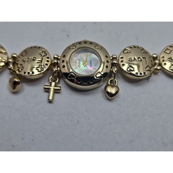 Studio Time Inspirational Watch Women Gold Tone 22mm Christian New Battery - Picture 9 of 10